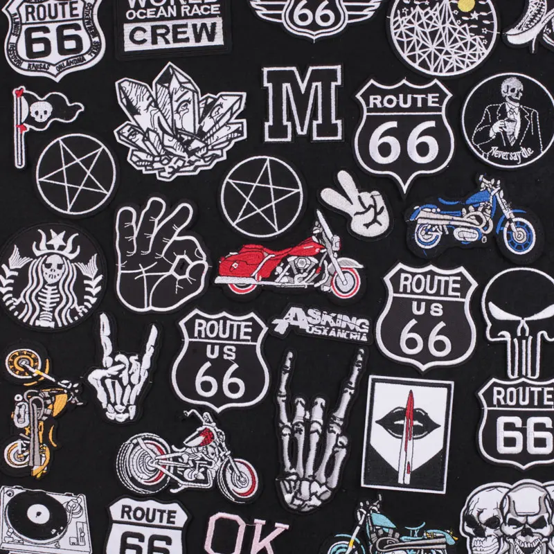 Punk Patches Route 66 Hippie Band Embroidered Patches for Clothing Thermoadhesive Patches Backpack Custom Sewing for Patch Badge
Punk Patches Route 66 Hippie Band Embroidered Patches for Clothing Thermoadhesive Patches Backpack Custom Sewing for Patch Badge