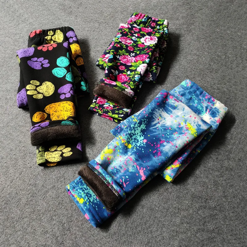 Children Plus Velvet Leggings Floral Printing Cartoon Autumn Winter Kids Girls Pants Warm Elastic Slim Girl Trousers
Children Plus Velvet Leggings Floral Printing Cartoon Autumn Winter Kids Girls Pants Warm Elastic Slim Girl Trousers