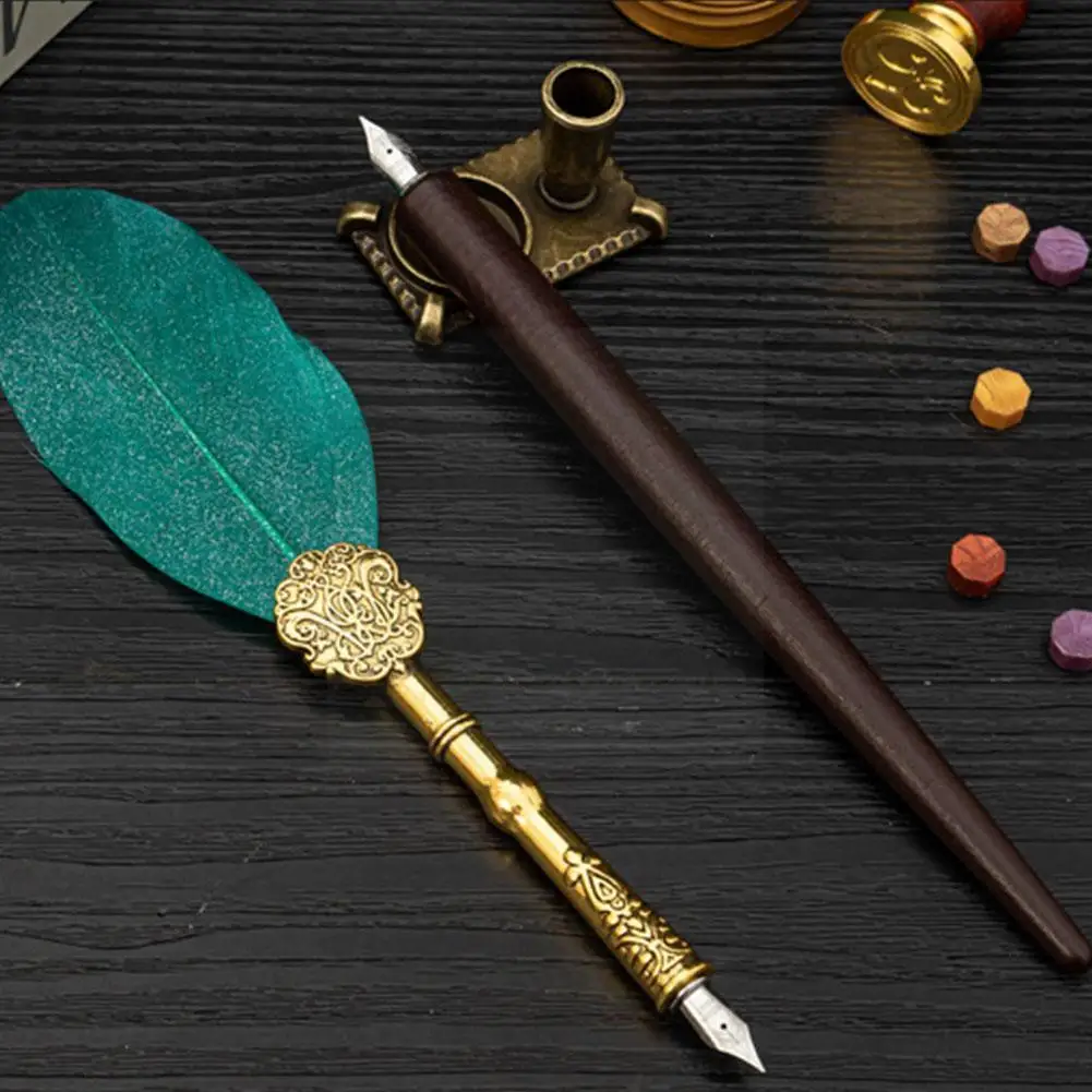 Vintage Feather Dip Fountain Pen Sets Calligraphy Writing Dip Pen Holder Pen Ink Supplies Stamp Blotter Set Stationery Scho G2k9
Vintage Feather Dip Fountain Pen Sets Calligraphy Writing Dip Pen Holder Pen Ink Supplies Stamp Blotter Set Stationery Scho G2k9