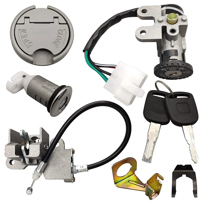 Motorcycle Ignition Switch Fuel Tank Cap Lock With Key Saddle Lock Set Suitable For GY6 50Cc Scooter Motorcycle Tao Tao
Motorcycle Ignition Switch Fuel Tank Cap Lock With Key Saddle Lock Set Suitable For GY6 50Cc Scooter Motorcycle Tao Tao