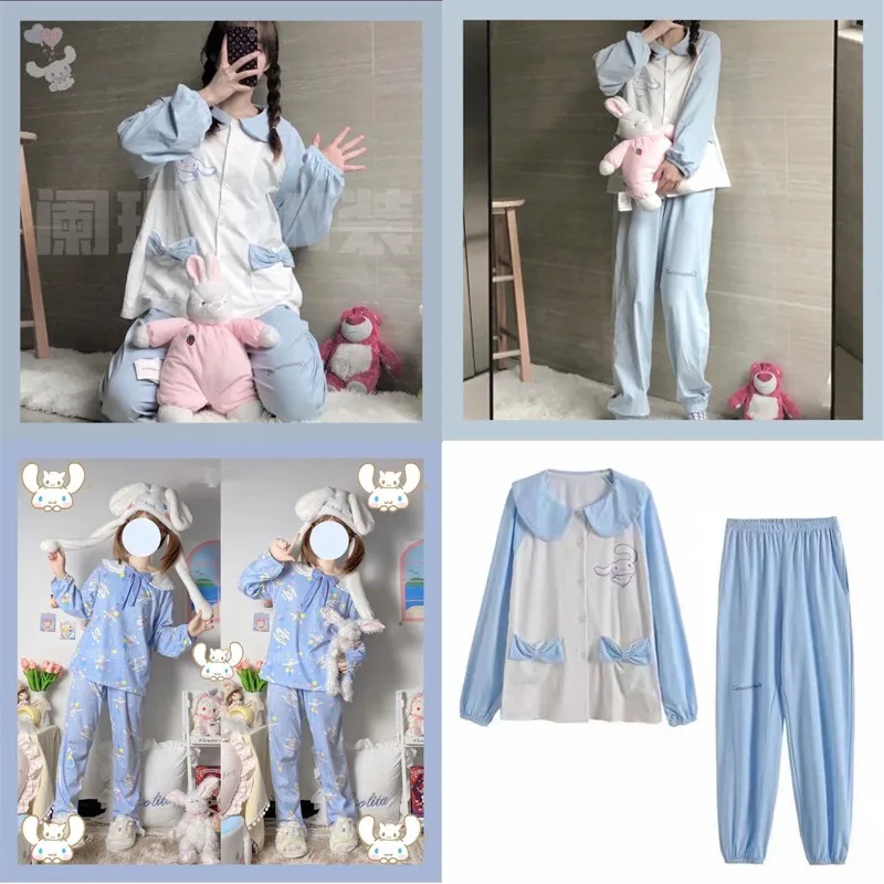 Sanrios Cinnamoroll Cute Cartoon Long-Sleeved Pajamas Soft and Comfortable Japanese Spring and Autumn with Buttons Home Clothes
Sanrios Cinnamoroll Cute Cartoon Long-Sleeved Pajamas Soft and Comfortable Japanese Spring and Autumn with Buttons Home Clothes