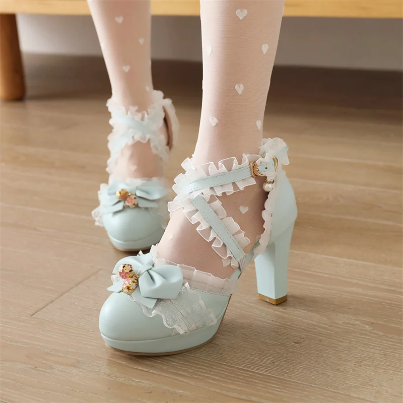 Cross Straps Summer Women Sandals Fashion Pink Lolita Shoes for Girls Sweet Bow-tied String Bead Heels Ladies Pumps Large Size 7
Cross Straps Summer Women Sandals Fashion Pink Lolita Shoes for Girls Sweet Bow-tied String Bead Heels Ladies Pumps Large Size 7