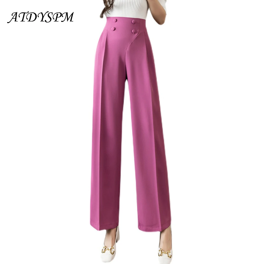 Elegant Women Wide Leg Pants 2022 New Korean Fashion Drape Straight Trousers Womens Female Casual Vintage High Waist Pants
Elegant Women Wide Leg Pants 2022 New Korean Fashion Drape Straight Trousers Womens Female Casual Vintage High Waist Pants