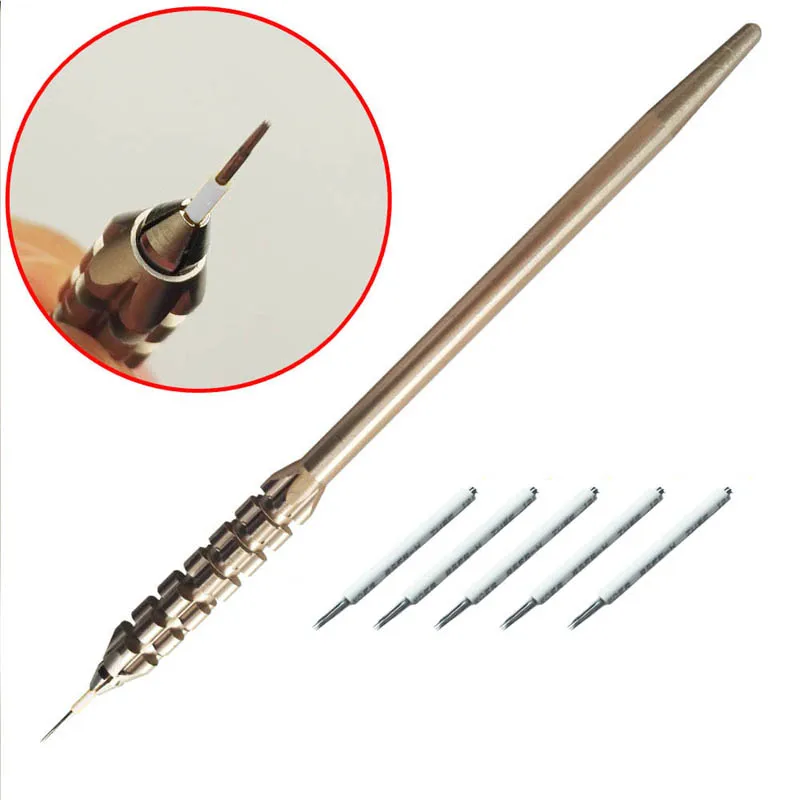 Sdotter Brand New Microblading Permanent Makeup Manual Stainless Steel Tattoo Tebori Pen Holder + 5PCS 5 Round Blades Needles Ki
Sdotter Brand New Microblading Permanent Makeup Manual Stainless Steel Tattoo Tebori Pen Holder + 5PCS 5 Round Blades Needles Ki