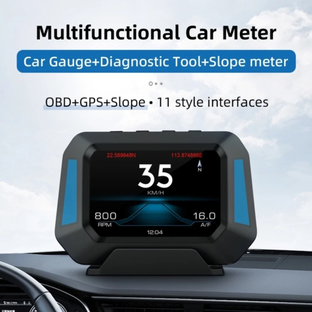 Multi-Functions Trip Computer P21 HUD Car Gauge, OBDⅡ Diagnostic and Slope Meter Speedometer Overspeed Alarm for All Vehicles
Multi-Functions Trip Computer P21 HUD Car Gauge, OBDⅡ Diagnostic and Slope Meter Speedometer Overspeed Alarm for All Vehicles