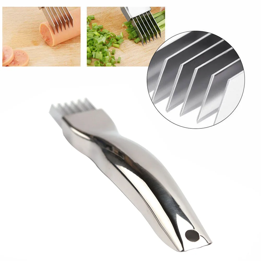 Stainless Steel Shred Silk Knife Scallion Onion Garlic Cutter Vegetable Tool Cooking Gadget Utensil For Kitchen Accessory Novel
Stainless Steel Shred Silk Knife Scallion Onion Garlic Cutter Vegetable Tool Cooking Gadget Utensil For Kitchen Accessory Novel