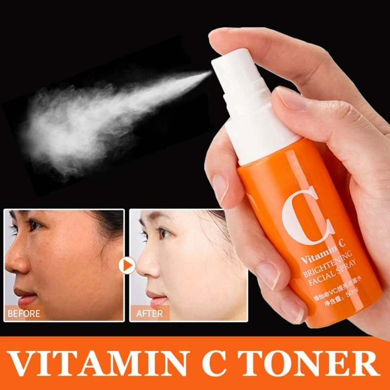 

50ml Vitamin C Brightening Facial Spray Mist Green Tea Anti-wrinkle Nourishing Relieve Redness Moisturizing Portable Whitening