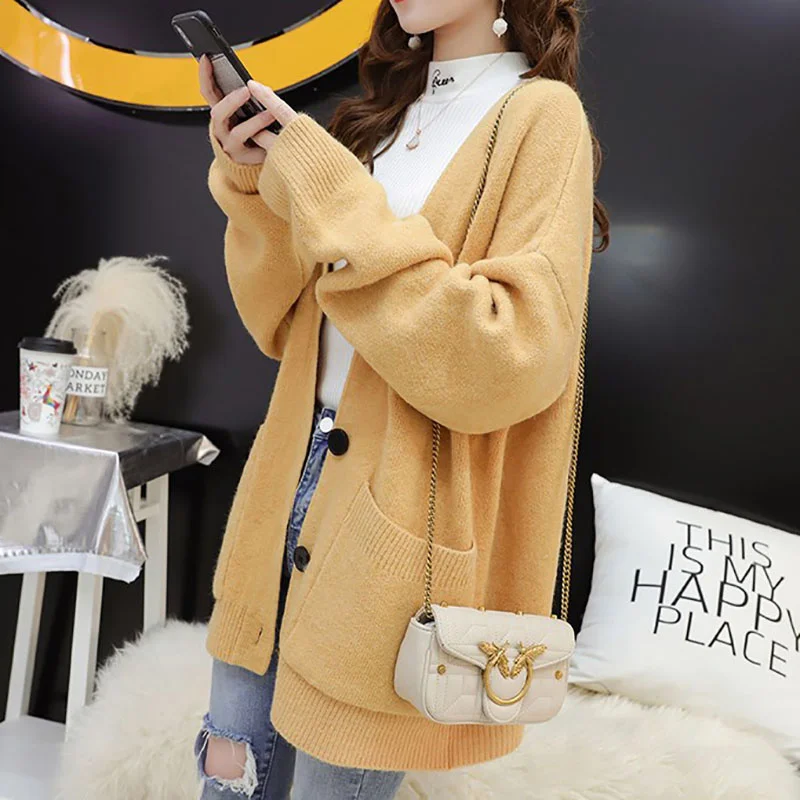 Blue Yellow Red Knitted Sweater Women Tops Spring Autumn Casual Loose Long Sleeve Knit Cardigan Female 6 Color Ladies Jumper
Blue Yellow Red Knitted Sweater Women Tops Spring Autumn Casual Loose Long Sleeve Knit Cardigan Female 6 Color Ladies Jumper