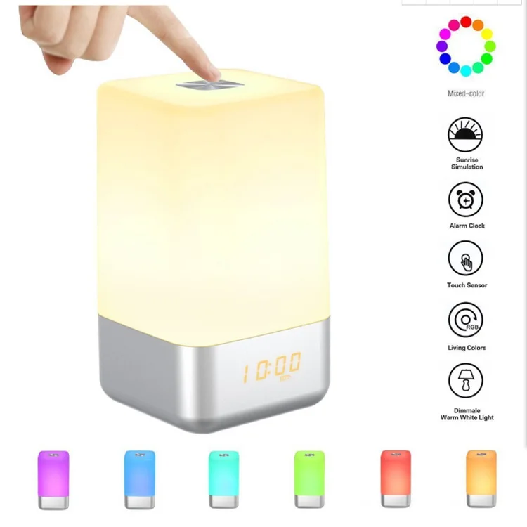 Multifunctional Electronic Alarm Clock with LED Bedside Night Light Colorful Natural Wake-up Atmosphere Light Alarm Clock
Multifunctional Electronic Alarm Clock with LED Bedside Night Light Colorful Natural Wake-up Atmosphere Light Alarm Clock