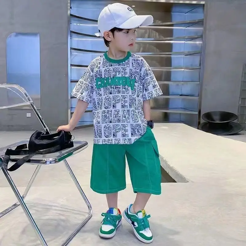 2023 New Fashion Letter Summer Teenage Boy Clothes Boys for 4 6 8 10 12 Year Hiphop Korean Casual T-Shirt Shorts 2Pcs Sets Suit
2023 New Fashion Letter Summer Teenage Boy Clothes Boys for 4 6 8 10 12 Year Hiphop Korean Casual T-Shirt Shorts 2Pcs Sets Suit