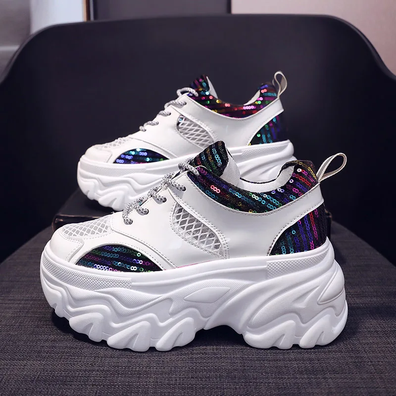 Women Chunky Sneakers Bling Casual Platform Shoes Wedge High Heels Thick Soled Outdoor Sport Casual Mesh Shoes Mujer Trainers
Women Chunky Sneakers Bling Casual Platform Shoes Wedge High Heels Thick Soled Outdoor Sport Casual Mesh Shoes Mujer Trainers