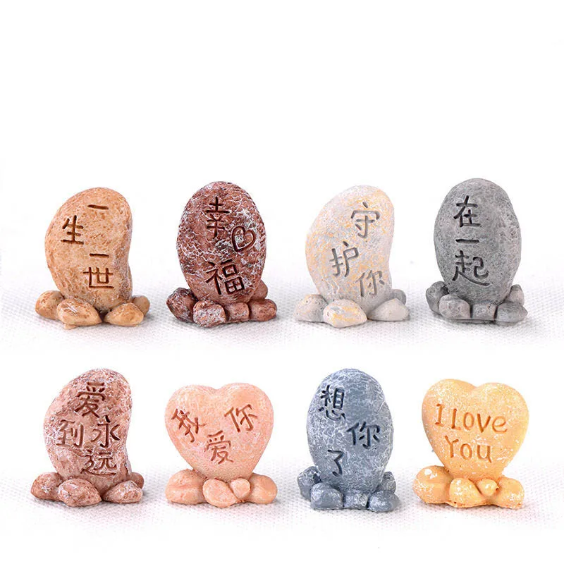 Resin Mini Stones Set Micro Landscape Pots Miniature Figurines Kit for Fairy Garden Succulent Pot Love Doll House Decorations
Resin Mini Stones Set Micro Landscape Pots Miniature Figurines Kit for Fairy Garden Succulent Pot Love Doll House Decorations
