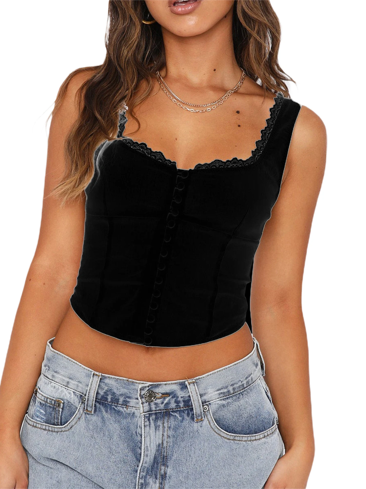 Women Floral Lace Bustier Crop Top Sexy Sheer Mesh Patchwork Camisole Y2k Low Cut Bra Lingerie Soldi White Small
Women Floral Lace Bustier Crop Top Sexy Sheer Mesh Patchwork Camisole Y2k Low Cut Bra Lingerie Soldi White Small