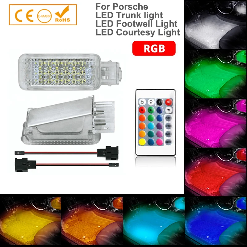 2x RGB LED Footwell Door Courtesy Light Trunk Golve Box Lamp For Porsche Cayman Cayenne Carrera Boxster Turbo 911 Car Accessorie
2x RGB LED Footwell Door Courtesy Light Trunk Golve Box Lamp For Porsche Cayman Cayenne Carrera Boxster Turbo 911 Car Accessorie