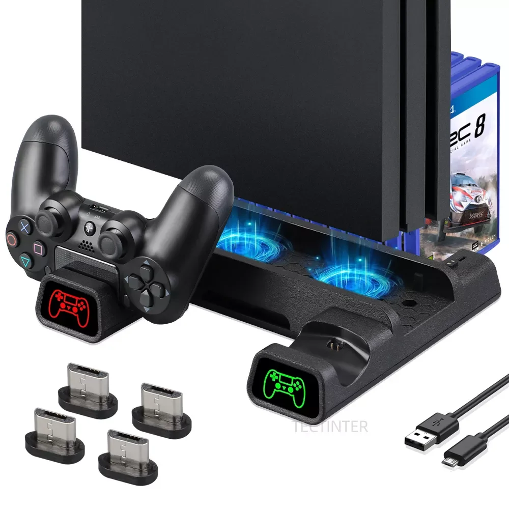 For PS4/PS4 Slim/PS4 Pro Vertical Stand LED Cooling Fan Dual Controller Charger Charging Station For SONY Playstation 4 Cooler
For PS4/PS4 Slim/PS4 Pro Vertical Stand LED Cooling Fan Dual Controller Charger Charging Station For SONY Playstation 4 Cooler