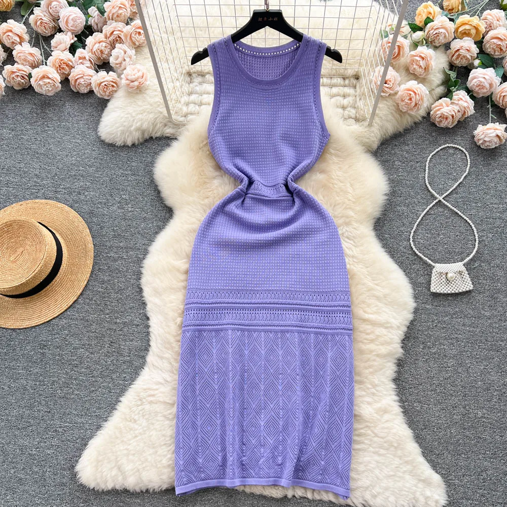 Summer French Vintage Round Neck Hollow Hook Flower Knitted Dress Women's Slim Holiday Style Sleeveless Knitted Tank Top Skirt
Summer French Vintage Round Neck Hollow Hook Flower Knitted Dress Women's Slim Holiday Style Sleeveless Knitted Tank Top Skirt