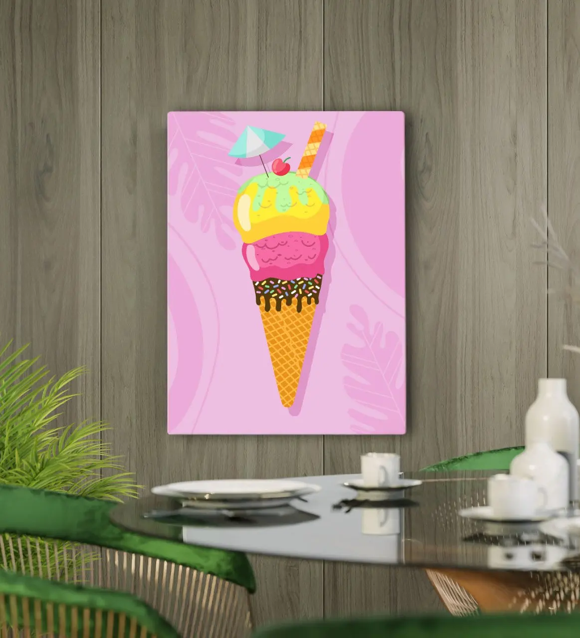 BK Gift Cafe & Bar & Restaurant Konseptli Canvas Table 50x70cm-49