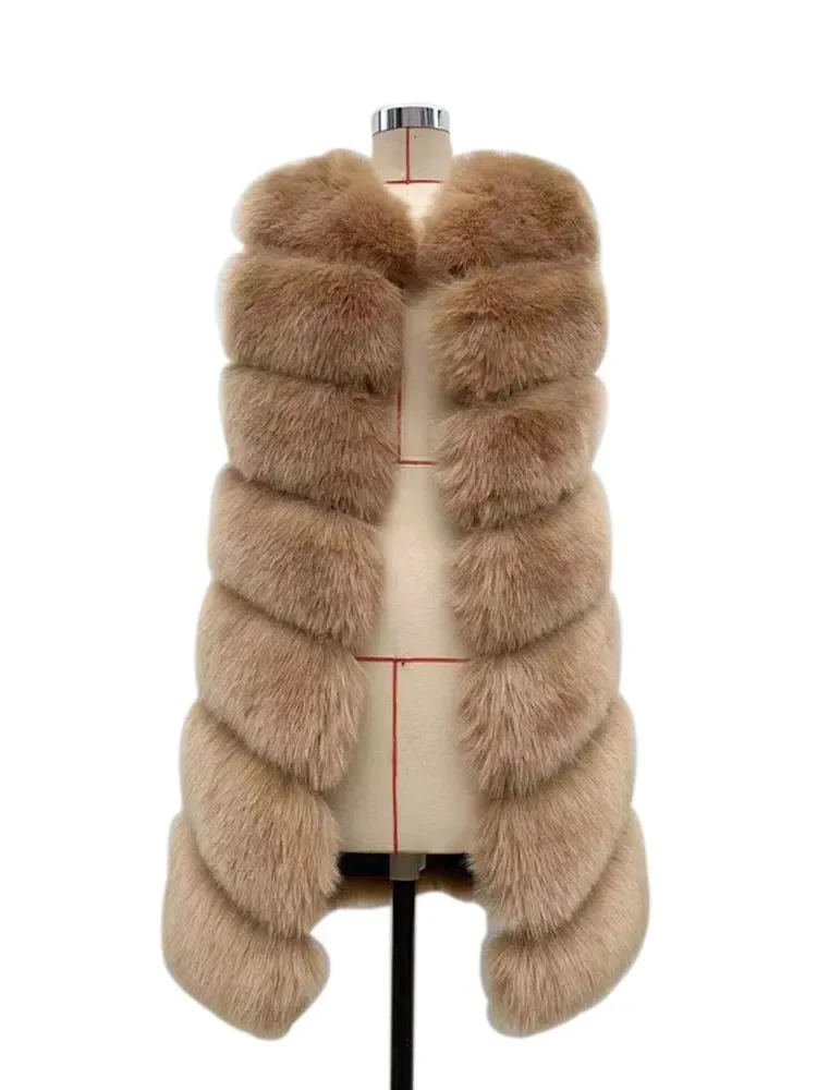 Новинка 85 см длинный теплый жилет из искусственного меха женский роскошный жилет без рукавов из искусственного меха безрукавка пушистая Ме... 
Новинка 85 см длинный теплый жилет из искусственного меха женский роскошный жилет без рукавов из искусственного меха безрукавка пушистая Ме...