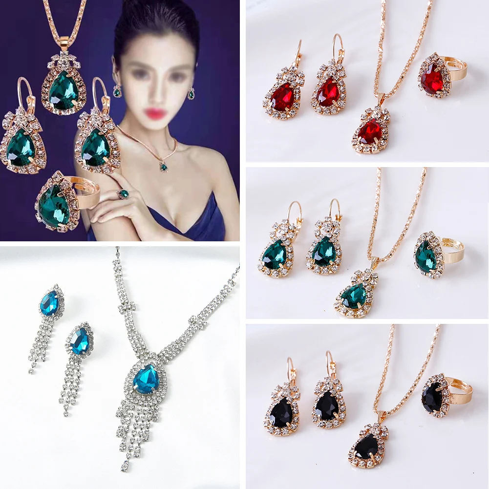 Crystal Necklace Earring Ring Set Bridal Wedding Jewelry Sets Necklace Earrings Ring Set Crystal Pendant Necklace Set
Crystal Necklace Earring Ring Set Bridal Wedding Jewelry Sets Necklace Earrings Ring Set Crystal Pendant Necklace Set