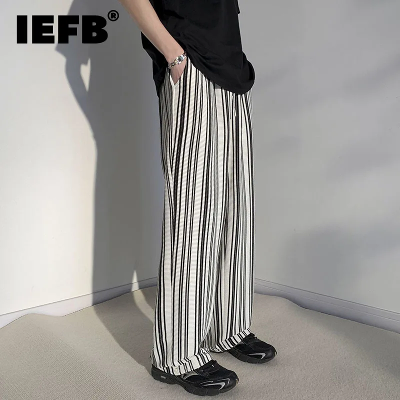 Брюки IEFB мужские из вискозы, повседневные Прямые свободные штаны с широкими штанинами, в полоску, контрастные цвета, корейская мода, 9A8005, 2023
Брюки IEFB мужские из вискозы, повседневные Прямые свободные штаны с широкими штанинами, в полоску, контрастные цвета, корейская мода, 9A8005, 2023