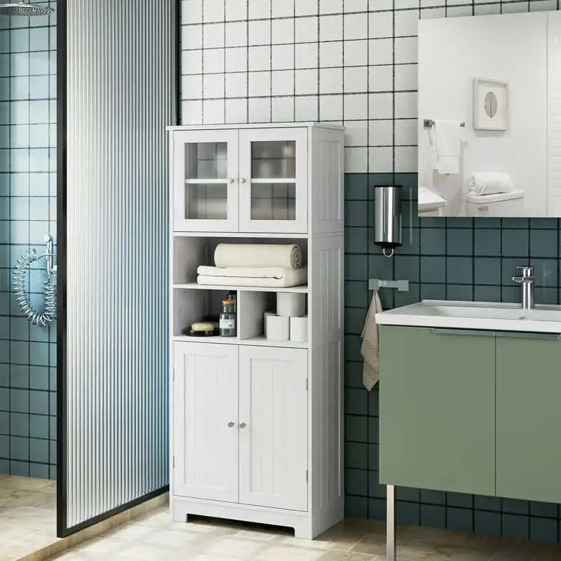 Linen Cabinet, '' Tall Bathroom Cabinet with Doors and Shelves, Pantry Storage Cabinet with Hutch for Kitchen
Linen Cabinet, '' Tall Bathroom Cabinet with Doors and Shelves, Pantry Storage Cabinet with Hutch for Kitchen