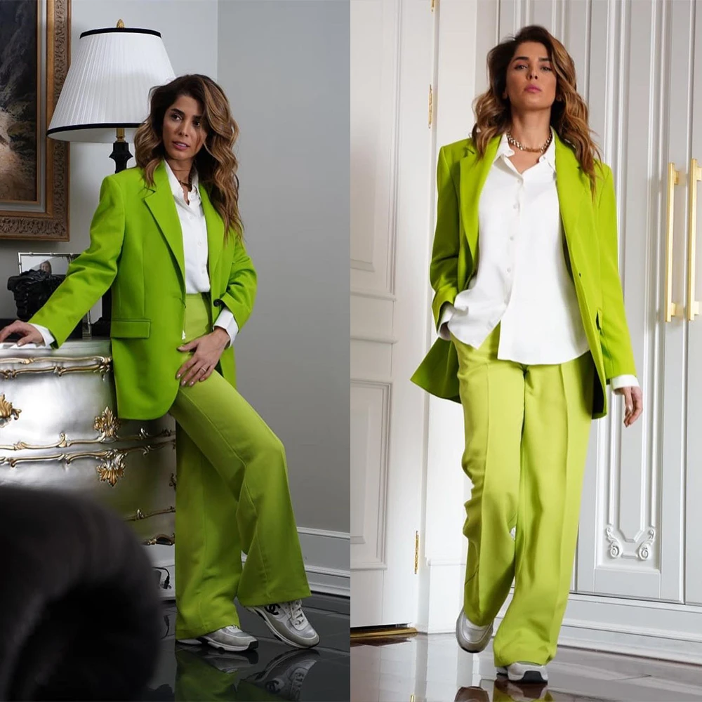 Leisure Women Blazer Sets 2 Pieces Oversize Pantsuits Single Breasted Jacket Wide Leg Pants Fashion Lady Wear
Leisure Women Blazer Sets 2 Pieces Oversize Pantsuits Single Breasted Jacket Wide Leg Pants Fashion Lady Wear