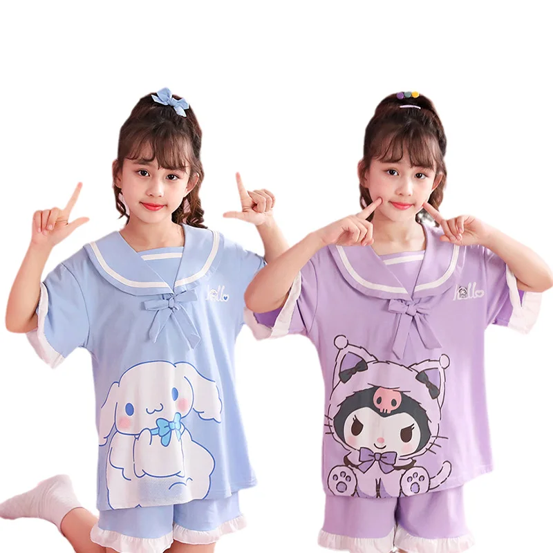 Sanrios Children's Pajamas Summer Cotton Short Sleeve Shorts Kawaii Anime MyMelody Cinnamoroll Kuromi Girls Cartoon Homewear
Sanrios Children's Pajamas Summer Cotton Short Sleeve Shorts Kawaii Anime MyMelody Cinnamoroll Kuromi Girls Cartoon Homewear