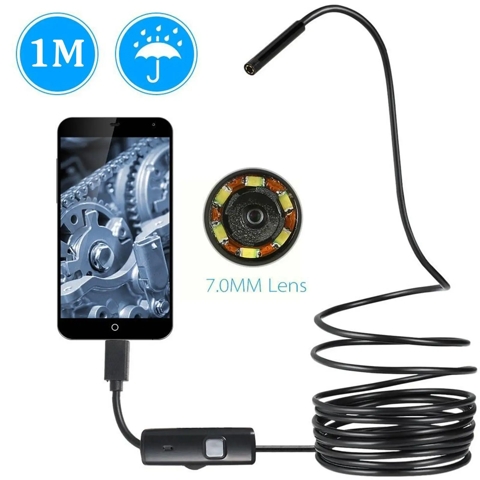 7mm Usb Endoscope Camera Waterproof For Pipeline Car Inspection Borescope For Android Phones Pc H2t3
7mm Usb Endoscope Camera Waterproof For Pipeline Car Inspection Borescope For Android Phones Pc H2t3