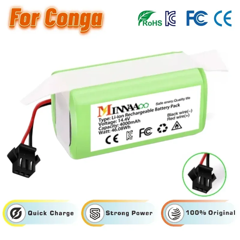 14.4V Lithium battery for Cecotec Conga Excellence 950 990 1090 Ecovacs Deebot DN621 601/605 Eufy RoboVac 35C Panda i7 V710
14.4V Lithium battery for Cecotec Conga Excellence 950 990 1090 Ecovacs Deebot DN621 601/605 Eufy RoboVac 35C Panda i7 V710