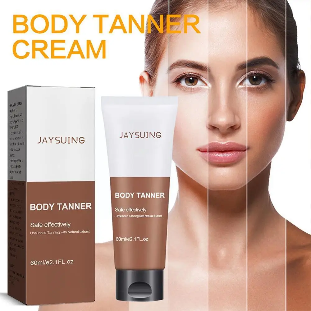 

60ml Long Lasting Sunless Tanning Self Tan Fast Body Cream Tan Nourishing Tanning Lotion Tan Cream Tanner Fake Face Body Se R0V6