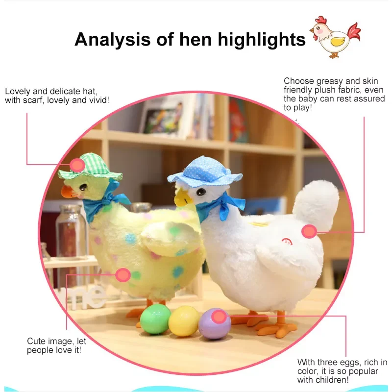 Hen Plush Toy Eggs Present Kid Adult Pets Anti-stress Gadget Indoor Outdoor Decorate Cartoons For Home Living Room Bedroom
Hen Plush Toy Eggs Present Kid Adult Pets Anti-stress Gadget Indoor Outdoor Decorate Cartoons For Home Living Room Bedroom