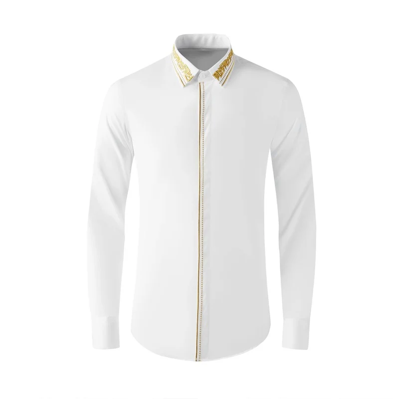 Golden Flowers Embroidery Men Shirts Vintage Casual Slim Fit Shirt Social Business Formal Dress Tops Party Tuxedo Chemise Homme
Golden Flowers Embroidery Men Shirts Vintage Casual Slim Fit Shirt Social Business Formal Dress Tops Party Tuxedo Chemise Homme