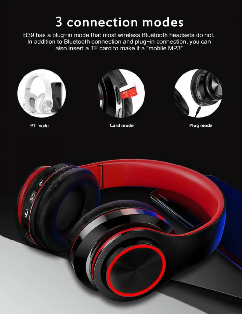 Multi-functions Hifi Stereo Earphones Wireless Headphones With Microphone Strong Bass 5.0 Headset Colorful Foldable
Multi-functions Hifi Stereo Earphones Wireless Headphones With Microphone Strong Bass 5.0 Headset Colorful Foldable
