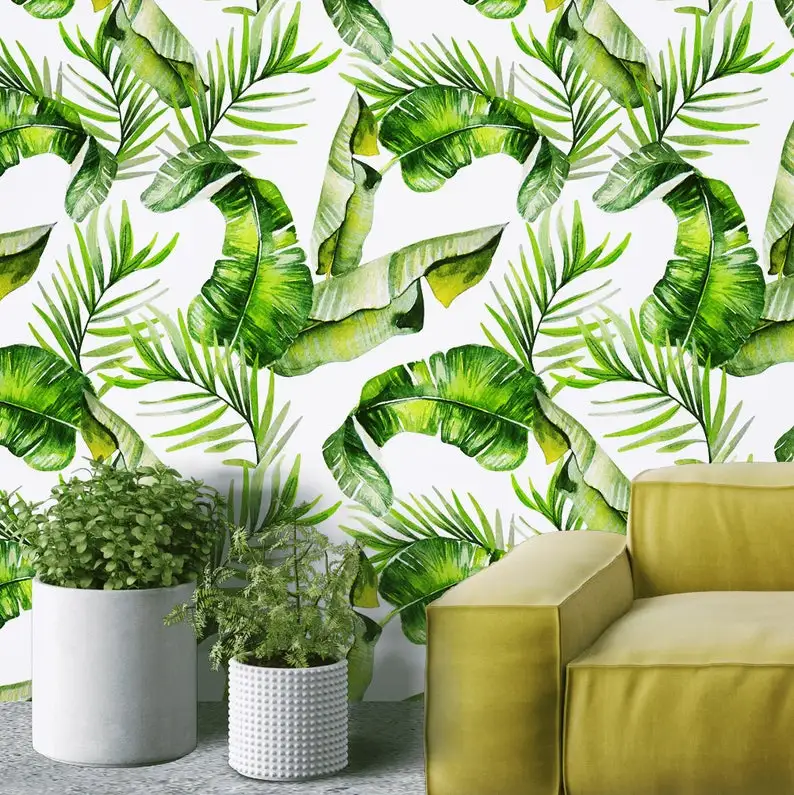 Leaves, Leaf, Wallpaper, Watercolor, Removable, Peel and Stick, Self Adhesive Fabric, Temporary, Wall Decal, Tropical, Jungle -
Leaves, Leaf, Wallpaper, Watercolor, Removable, Peel and Stick, Self Adhesive Fabric, Temporary, Wall Decal, Tropical, Jungle -