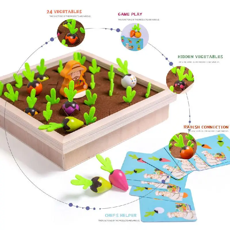 Wooden Vegetable Memory Game For Kids Montessori Baby Educational Memory Training Chess Radish Chess Cognition Children's Toys
Wooden Vegetable Memory Game For Kids Montessori Baby Educational Memory Training Chess Radish Chess Cognition Children's Toys
