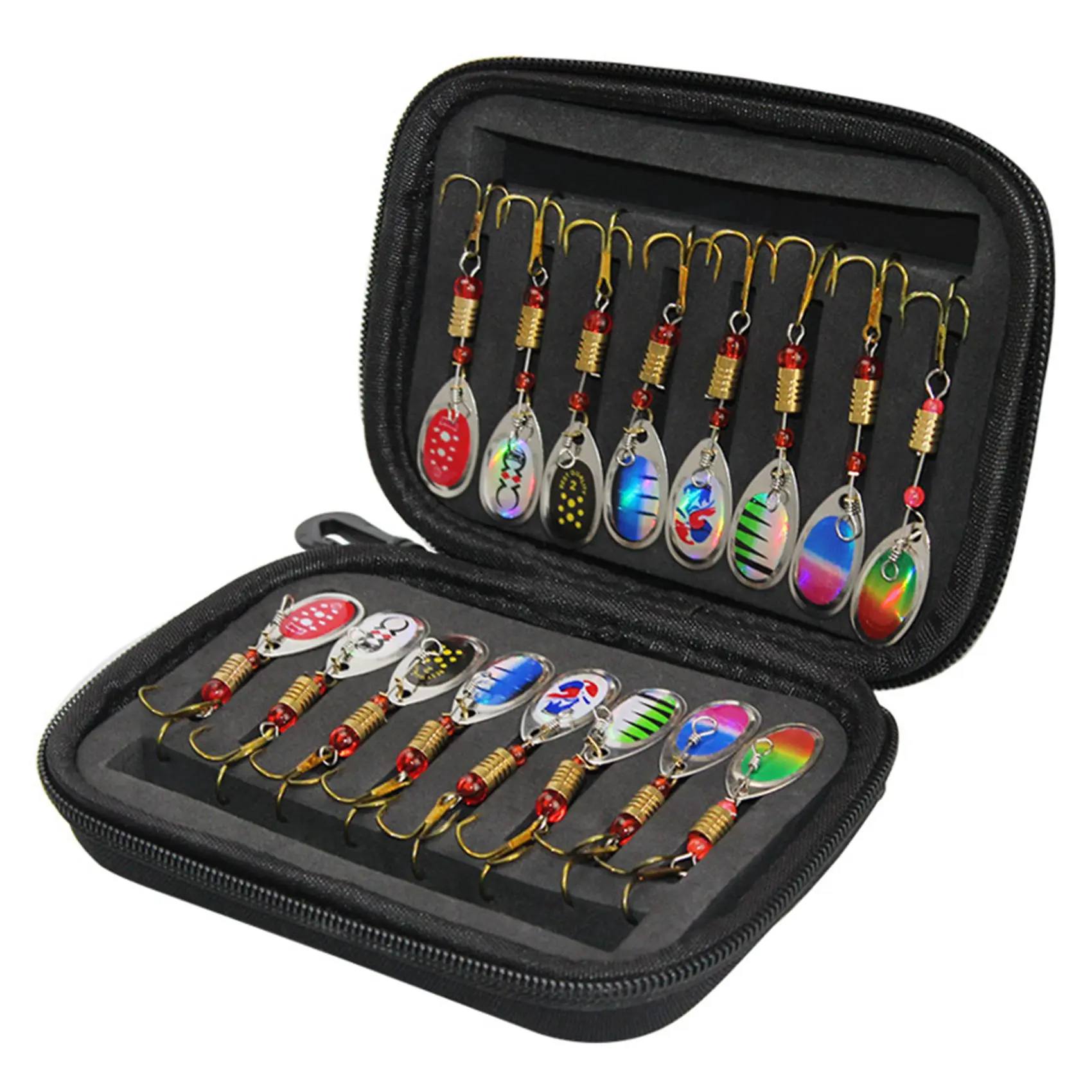 16Pcs Fishing Lures Spinners Baits Spoon Set Swivel Sequins with Tackle Bag for Freshwater Saltwater Fishing Tackle
16Pcs Fishing Lures Spinners Baits Spoon Set Swivel Sequins with Tackle Bag for Freshwater Saltwater Fishing Tackle