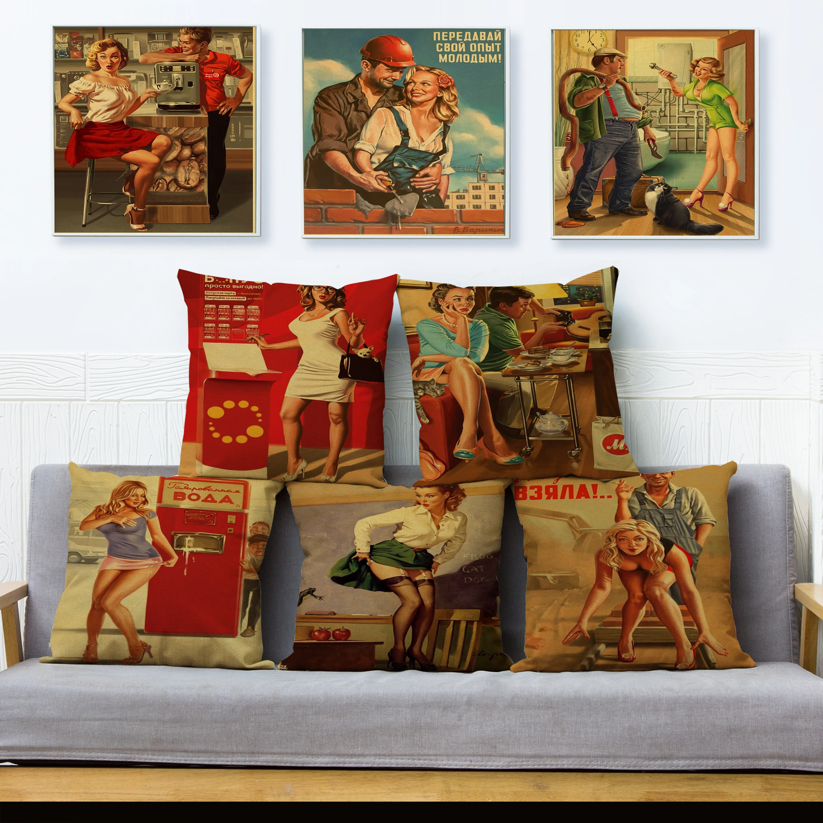 New World War II Sexy Girl Women Print Cushion Cover Vintage 45*45cm Pillowcase Beige Polyester Pillows Cases Sofa Home Decor
New World War II Sexy Girl Women Print Cushion Cover Vintage 45*45cm Pillowcase Beige Polyester Pillows Cases Sofa Home Decor