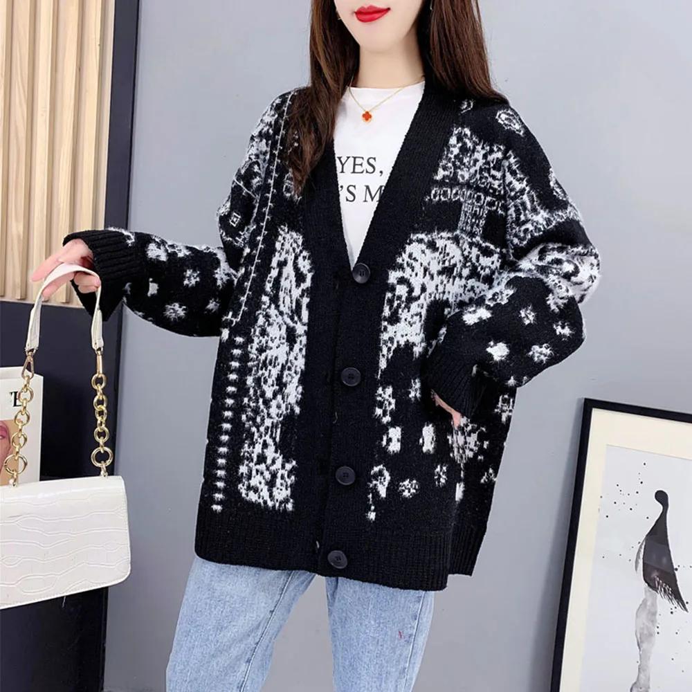 Thread Long Sleeve Women's Sweater Casual Solid Color All Match Simple Style Fashion Vintage Knitted Female Cardigan Coat
Thread Long Sleeve Women's Sweater Casual Solid Color All Match Simple Style Fashion Vintage Knitted Female Cardigan Coat
