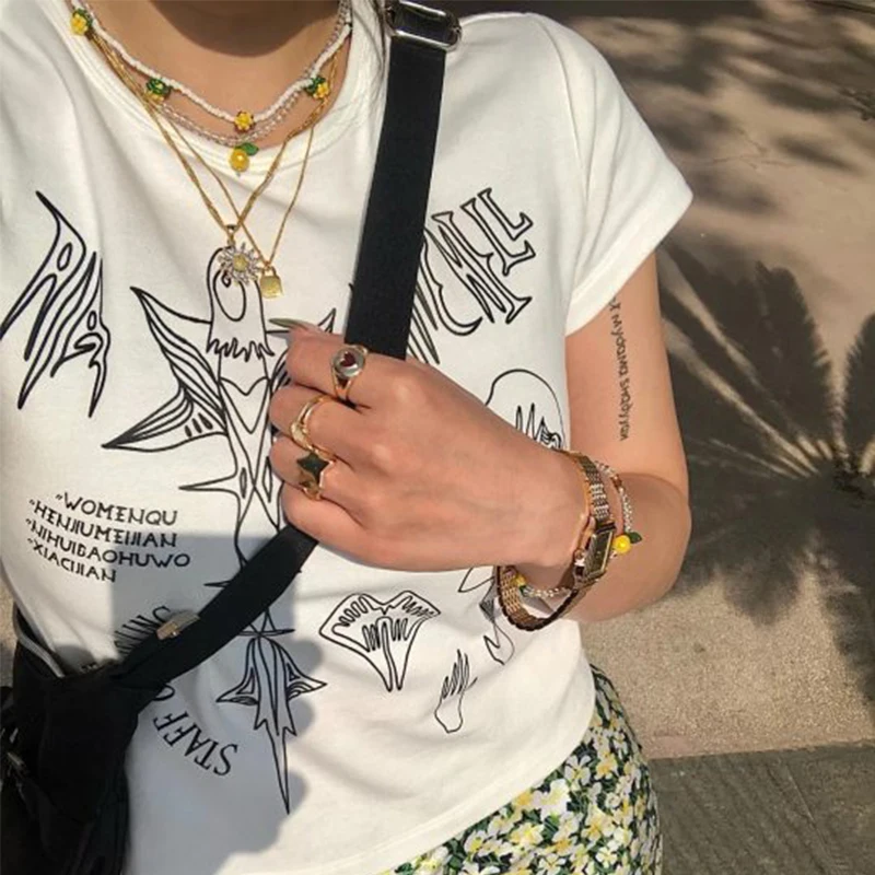 Aesthetic Graphic Streetwear Women Tank Tops 2022 Harajuku Skinny Crop Tops shirt Female clothes tshirts vintage Y2K tee size
Aesthetic Graphic Streetwear Women Tank Tops 2022 Harajuku Skinny Crop Tops shirt Female clothes tshirts vintage Y2K tee size