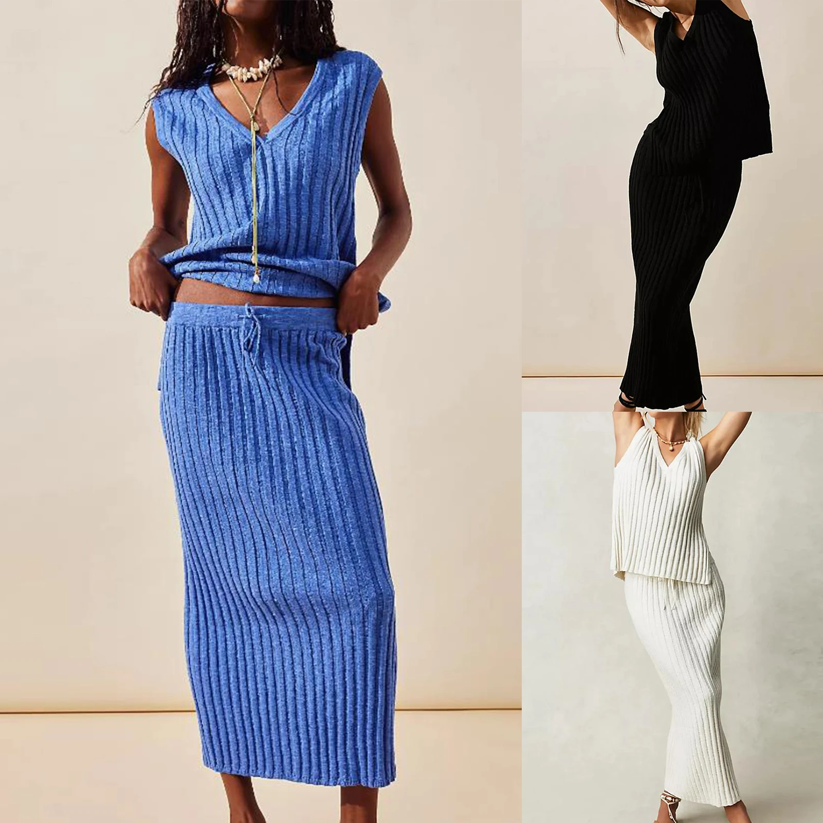Elegant Women's Sets Sleeveless Crochet Vest Top Maxi Skirt Set Korean High Waist Y2K Style New in Matching Suits
Elegant Women's Sets Sleeveless Crochet Vest Top Maxi Skirt Set Korean High Waist Y2K Style New in Matching Suits