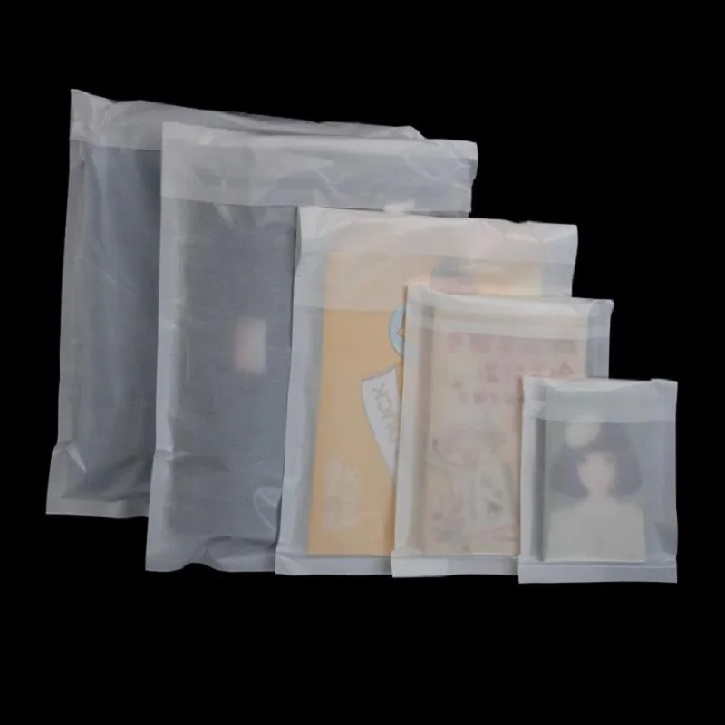 

100 шт., полупрозрачные Упаковочные пакеты, маленькие аксессуары, одежда, самоклеящиеся бумажные пакеты для носков, подарочный пакет для ювелирных изделий, биоразлагаемые