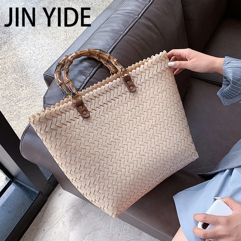 Повседневные женские сумки из ротанга, ручная сумка с бамбуковой ручкой, летняя пляжная большая соломенная сумка, женские большие сумки, Же... 
Повседневные женские сумки из ротанга, ручная сумка с бамбуковой ручкой, летняя пляжная большая соломенная сумка, женские большие сумки, Же...