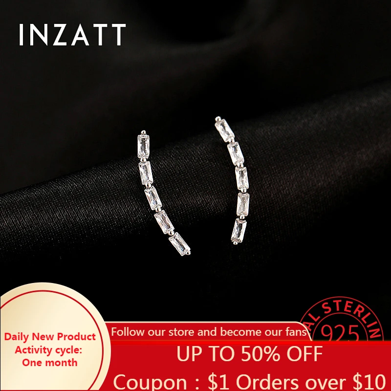 INZATT Real 925 Sterling Silver Zircon Arc Stud Earrings For Fashion Women Geometric Fine Jewelry Minimalist Accessories
INZATT Real 925 Sterling Silver Zircon Arc Stud Earrings For Fashion Women Geometric Fine Jewelry Minimalist Accessories