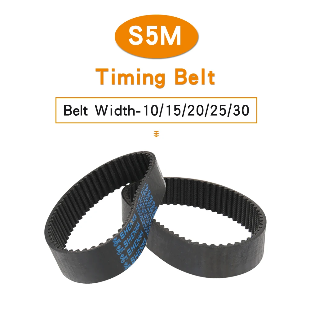 

Timing Belt S5M-180/195/225/230/250/255/260/275/280/285/295 Closed Loop Rubber Transmission Belts Width 10/15/20/25/30 mm