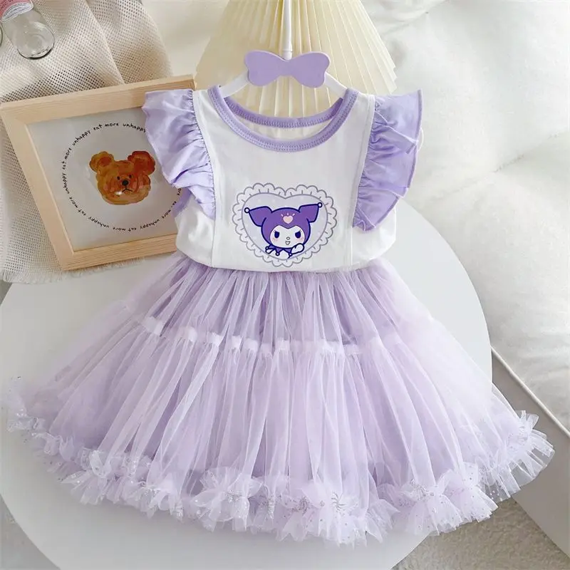 Детский костюм с юбкой Sanrio, аксессуары Kuromi, милая футболка с короткими рукавами, топы, пышная юбка принцессы, игрушки для девочек в подарок
Детский костюм с юбкой Sanrio, аксессуары Kuromi, милая футболка с короткими рукавами, топы, пышная юбка принцессы, игрушки для девочек в подарок