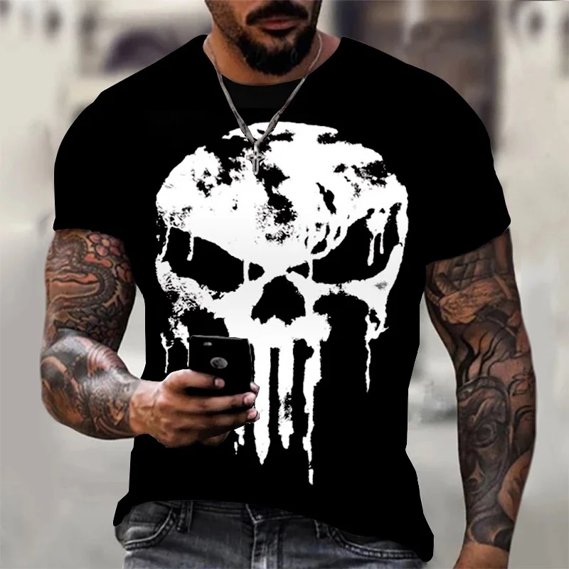 Metal Skull T-shirt Men Women Punk Funny Personality Summer Comfortable Short Sleeve Unisex Oversized Streetwear T-shirts
Metal Skull T-shirt Men Women Punk Funny Personality Summer Comfortable Short Sleeve Unisex Oversized Streetwear T-shirts