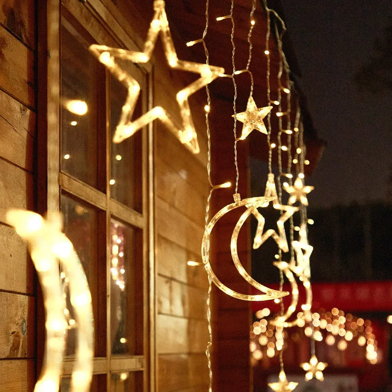 Fairy Star Moon Led String Lights Decorations for Home Room Holiday Lighting Eid Mubarak Garland Curtains Lamp Outdoor Decor
Fairy Star Moon Led String Lights Decorations for Home Room Holiday Lighting Eid Mubarak Garland Curtains Lamp Outdoor Decor