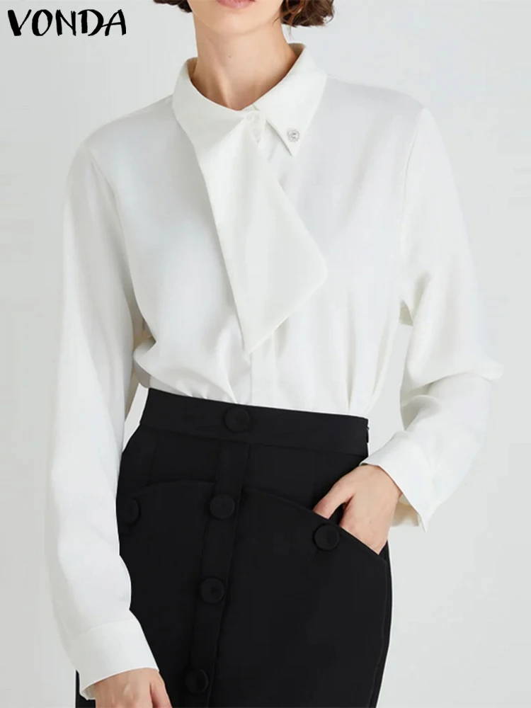 Fashion Long Sleeve White Shirts VONDA Women Elegant Blouse 2023 Summer OL Lapel Asymmetrical Tops Casual Buttons Solid Blusas
Fashion Long Sleeve White Shirts VONDA Women Elegant Blouse 2023 Summer OL Lapel Asymmetrical Tops Casual Buttons Solid Blusas
