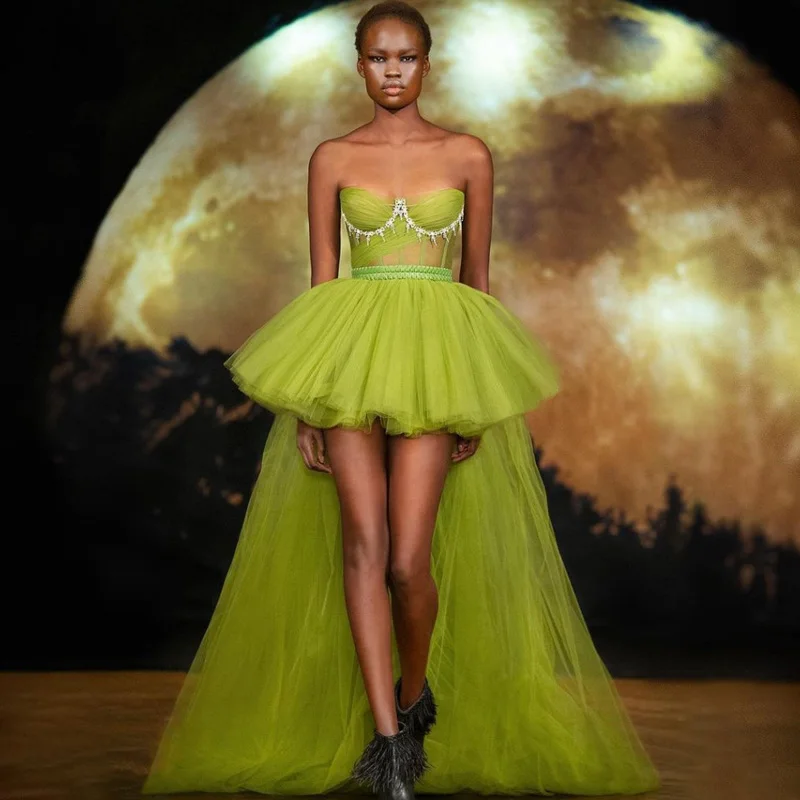 Платье женское вечернее прозрачное ярко-зеленое без бретелек
Платье женское вечернее прозрачное ярко-зеленое без бретелек