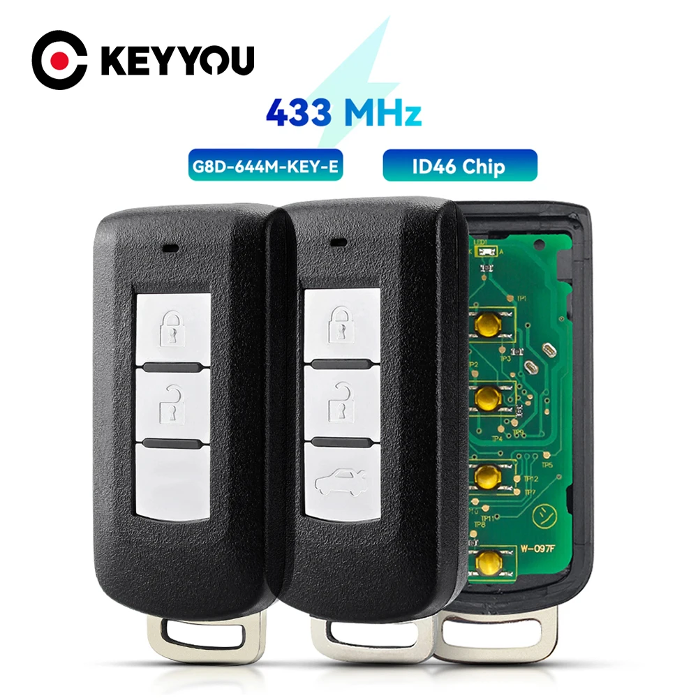 KEYYOU Smart Remote Key Fob 2/3 Buttons 433Mhz ID46 Chip for Mitsubishi Lancer Outlander ASX G8D-644M-KEY-E Car Keyless go Key
KEYYOU Smart Remote Key Fob 2/3 Buttons 433Mhz ID46 Chip for Mitsubishi Lancer Outlander ASX G8D-644M-KEY-E Car Keyless go Key